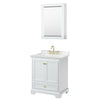 Custom image for White with Brushed Gold Trim / Carrara Cultured Marble, Rectangular Sink / Medicine Cabinet