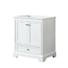 Custom image for White with Brushed Gold Trim / No Mirror