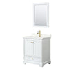 Custom image for White with Brushed Gold Trim / Giotto Quartz, Rectangular Sink / 24