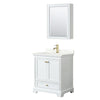 Custom image for White with Brushed Gold Trim / Giotto Quartz, Rectangular Sink / Medicine Cabinet