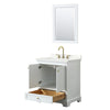 Custom image for White with Brushed Gold Trim / Giotto Quartz, Rectangular Sink / 24