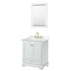 Custom image for White with Brushed Gold Trim / White Cultured Marble, Rectangular Sink / 24