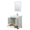 Custom image for White with Polished Chrome Trim / Carrara Cultured Marble, Rectangular Sink / 24