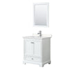 Custom image for White with Polished Chrome Trim / Carrara Cultured Marble, Rectangular Sink / 24
