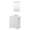 Custom image for White with Polished Chrome Trim / Carrara Cultured Marble, Rectangular Sink / 24