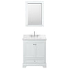 Custom image for White with Polished Chrome Trim / Carrara Cultured Marble, Rectangular Sink / Medicine Cabinet
