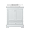 Custom image for White with Polished Chrome Trim / Carrara Cultured Marble, Rectangular Sink / No Mirror