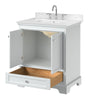 Custom image for White with Polished Chrome Trim / Carrara Cultured Marble, Rectangular Sink / No Mirror