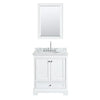 Custom image for White with Polished Chrome Trim / White Carrara Marble, Oval Sink / 24