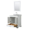 Custom image for White with Polished Chrome Trim / White Carrara Marble, Oval Sink / 24