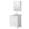 Custom image for White with Polished Chrome Trim / White Carrara Marble, Oval Sink / Medicine Cabinet
