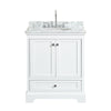 Custom image for White with Polished Chrome Trim / White Carrara Marble, Oval Sink / No Mirror