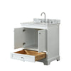 Custom image for White with Polished Chrome Trim / White Carrara Marble, Oval Sink / No Mirror