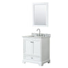 Custom image for White with Polished Chrome Trim / White Carrara Marble, Rectangular Sink / 24
