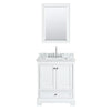 Custom image for White with Polished Chrome Trim / White Carrara Marble, Rectangular Sink / Medicine Cabinet