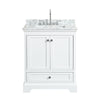 Custom image for White with Polished Chrome Trim / White Carrara Marble, Rectangular Sink / No Mirror
