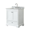 Custom image for White with Polished Chrome Trim / White Carrara Marble, Rectangular Sink / No Mirror