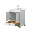 Custom image for White with Polished Chrome Trim / Giotto Quartz, Rectangular Sink / No Mirror