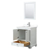 Custom image for White with Polished Chrome Trim / White Cultured Marble, Rectangular Sink / 24