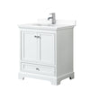 Custom image for White with Polished Chrome Trim / White Cultured Marble, Rectangular Sink / No Mirror