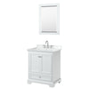 Custom image for White with Polished Chrome Trim / White Cultured Marble, Rectangular Sink / 24