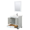 Custom image for White with Polished Chrome Trim / White Quartz, Rectangular Sink / 24