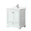 Custom image for White with Polished Chrome Trim / White Quartz, Rectangular Sink / No Mirror