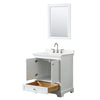 Custom image for White with Polished Chrome Trim / White Quartz, Rectangular Sink / 24