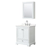Custom image for White with Polished Chrome Trim / White Quartz, Rectangular Sink / Medicine Cabinet