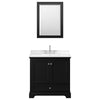 Custom image for Dark Espresso with Polished Chrome Trim / Carrara Cultured Marble, Rectangular Sink / Medicine Cabinet