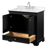 Custom image for Dark Espresso with Polished Chrome Trim / Carrara Cultured Marble, Rectangular Sink / No Mirror
