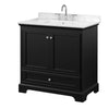 Custom image for Dark Espresso with Polished Chrome Trim / Carrara Cultured Marble, Rectangular Sink / No Mirror