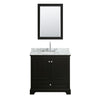Custom image for Dark Espresso with Polished Chrome Trim / White Carrara Marble, Oval Sink / 24
