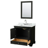 Custom image for Dark Espresso with Polished Chrome Trim / White Carrara Marble, Rectangular Sink / 24