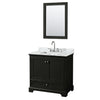 Custom image for Dark Espresso with Polished Chrome Trim / White Carrara Marble, Rectangular Sink / 24