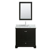 Custom image for Dark Espresso with Polished Chrome Trim / White Carrara Marble, Rectangular Sink / Medicine Cabinet