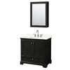 Custom image for Dark Espresso with Polished Chrome Trim / Giotto Quartz, Rectangular Sink / Medicine Cabinet