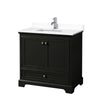 Custom image for Dark Espresso with Polished Chrome Trim / White Cultured Marble, Rectangular Sink / No Mirror