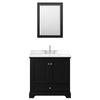 Custom image for Dark Espresso with Polished Chrome Trim / White Cultured Marble, Rectangular Sink / 24