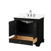 Custom image for Dark Espresso with Polished Chrome Trim / White Quartz, Rectangular Sink / No Mirror
