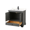 Custom image for Dark Gray with Matte Black Trim / Carrara Cultured Marble, Rectangular Sink / No Mirror
