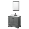 Custom image for Dark Gray with Matte Black Trim / Carrara Cultured Marble, Rectangular Sink / 24
