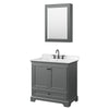Custom image for Dark Gray with Matte Black Trim / Carrara Cultured Marble, Rectangular Sink / Medicine Cabinet