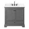Custom image for Dark Gray with Matte Black Trim / Carrara Cultured Marble, Rectangular Sink / No Mirror