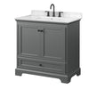 Custom image for Dark Gray with Matte Black Trim / Carrara Cultured Marble, Rectangular Sink / No Mirror