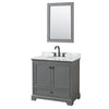 Custom image for Dark Gray with Matte Black Trim / White Carrara Marble, Oval Sink / 24