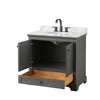 Custom image for Dark Gray with Matte Black Trim / White Carrara Marble, Oval Sink / No Mirror