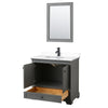Custom image for Dark Gray with Matte Black Trim / White Cultured Marble, Rectangular Sink / 24