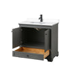 Custom image for Dark Gray with Matte Black Trim / White Cultured Marble, Rectangular Sink / No Mirror
