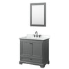 Custom image for Dark Gray with Matte Black Trim / White Cultured Marble, Rectangular Sink / 24
